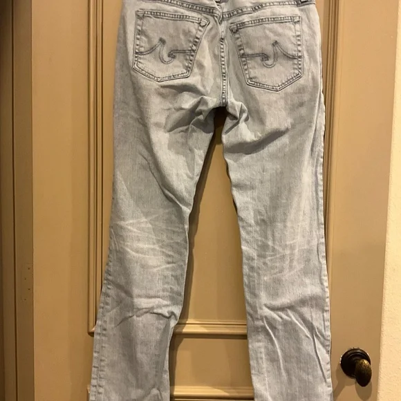 AG Everett Slim Straight Jeans Light Blue Faded Denim Size 31 33 W31 L33 31R - Picture 4 of 8